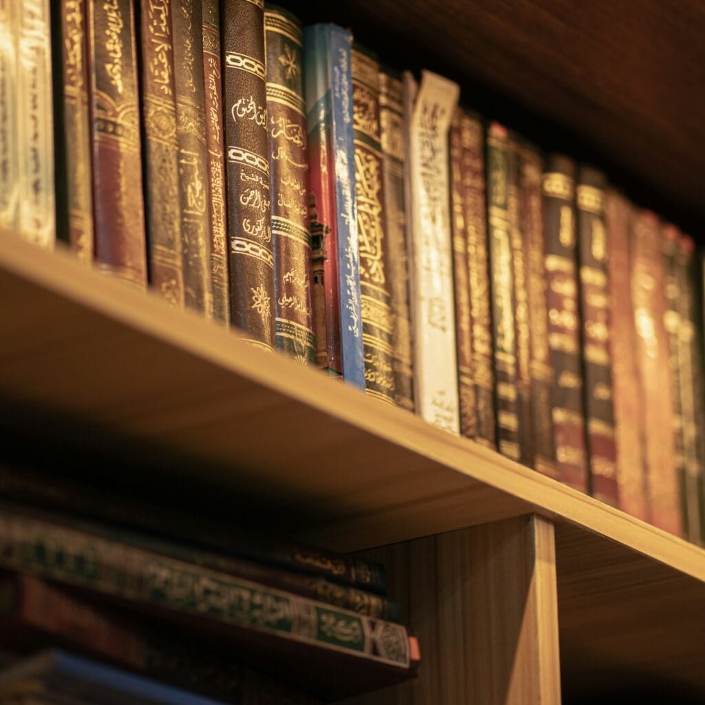Aged bookshelves for IB Mathematics tutoring article