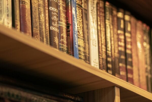 Aged bookshelves for IB Mathematics tutoring article