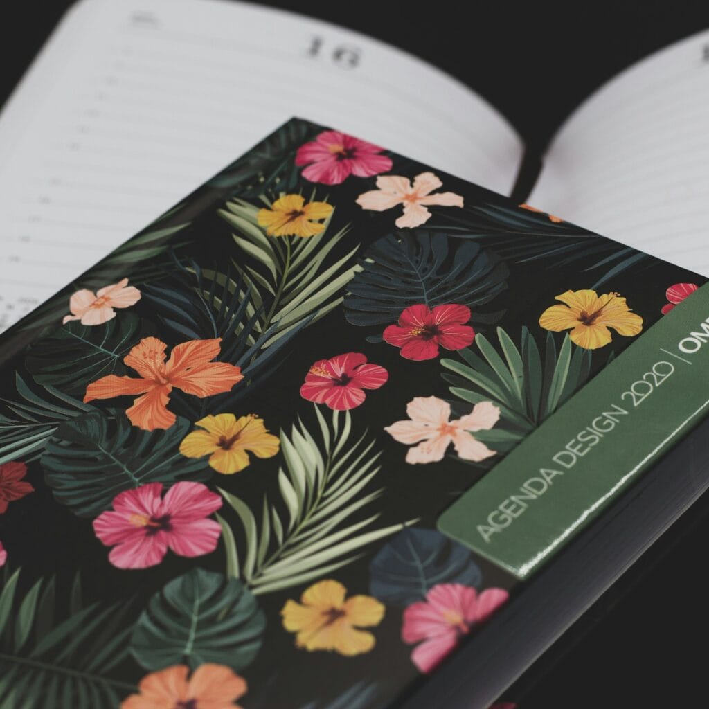open notebook with pen for study